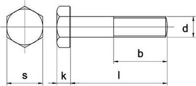 Bout Din931 8.8 M12X40Mm Elvz zonder Moer - 100 stuks
