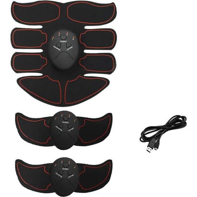 Slimme Oplaadbare EMS Spier Training Sticker Buik Arm Spier Oefenaar Fitness Gym black