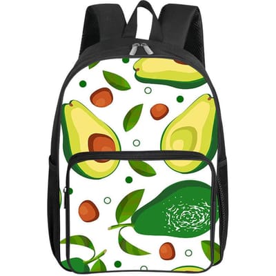 Rugzak met Vierkante Voorvak met Fruitpatroon voor Jongens en Meisjes Beste Cadeaus 2D Platte Cartoon Schooltassen voor Kinderen yellow