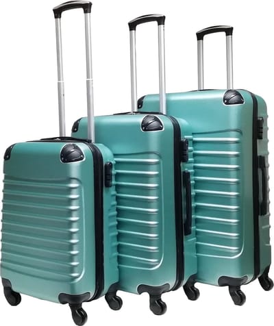 Trimix 3-delig ABS Kofferset - Vast Cijferslot | Groot (76x47x30cm), Middel (67x41x26cm), Klein (55x35x22cm) | Reiskoffer Set | Valiezen met Kofferslot - Lichtgroen