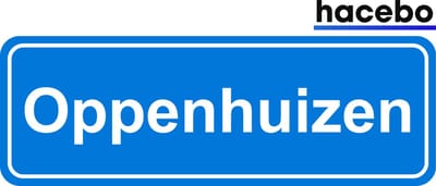 Hacebo - Plaatsnaam Sticker - 29x10 CM - Oppenhuizen sticker - Verkeersborden sticker - grappige cadeaus - Oppenhuizen