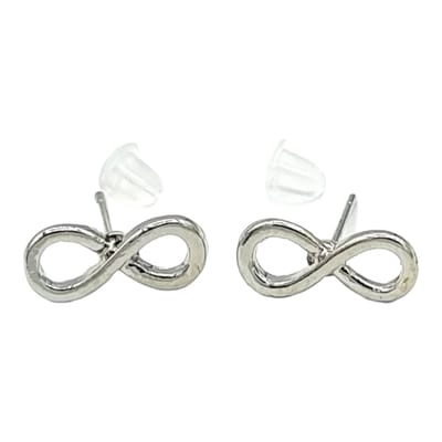 Miresa – Infinity Oorstekers – Zilverkleurige Oorbellen – 1.3 x 0.4 cm (incl. cadeauzakje)