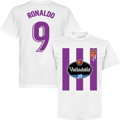 Real Valladold Ronaldo 9 Team T-Shirt - Wit - S