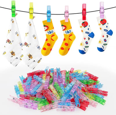 Dailygoods- Foto Clips 110 Stuks - Mini Plastic Knijpers - Gekleurde Knijpers - Creatieve DIY Decoratie - Stevige Veerstructuur - Kwaliteitsmateriaal