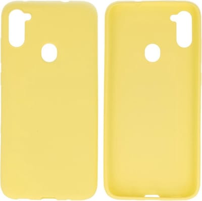 Bestcases Color Telefoonhoesje - Backcover Hoesje - Siliconen Case Back Cover voor Samsung Galaxy A11 - Geel