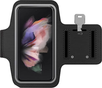 Arara Armband Geschikt voor Samsung Galaxy Z Fold 3 sportarmband - hardloopband - Sportband hoesje - zwart
