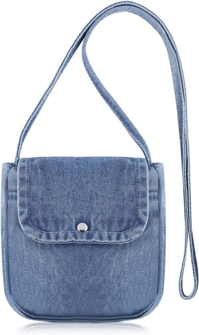 Dames Denim Schoudertas voor Mobiele Telefoon, Eenvoudige Crossbody Tas met Magneetsluiting, Ideaal voor Werk, Reizen en Dagelijks Gebruik