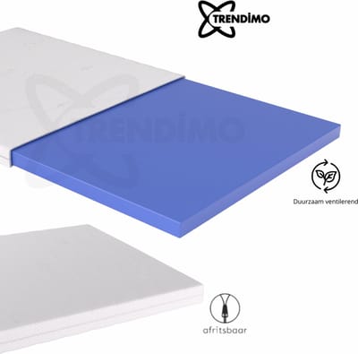 80x190 - Topper HR Koudschuim - Hybrid - Topdekmatras - 9 cm - Afritsbaar Wasbaar Tijk - Orthopedisch