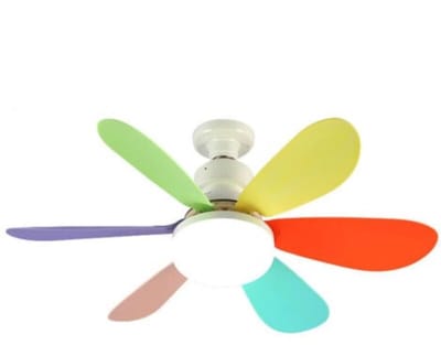 fan-Mini plafondventilator met verlichting, E27 fitting, 40 watt, kleine multifunctionele stille plafondventilator, geschikt voor de slaapkamer.