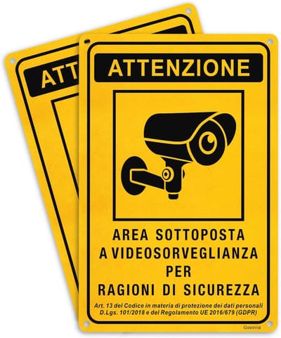 Aluminium Borden voor Videobewaking - 20 x 30 cm Veiligheidsstickers (2 Stuks)