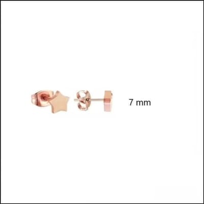 Aramat Jewels | Oorbellen | RVS Ster Oorbellen - Verjaardag Cadeau Oorstekers | 7mm / Rosékleurig | | | | Kinderen, Volwassenen | Verkleurd niet