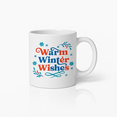 Warm Winter Wishes Mok 330ml – Feestelijke Kerst Koffiebeker, Perfect Kerstcadeau voor Familie, Vrienden & Collega’s