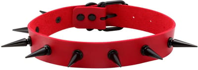 Dailygoods- Choker met Klinknagels - PU-Leren Choker - Verstelbare Riem - Comfortabel Materiaal - Geschikt voor Feestelijke Gelegenheden - Halsband