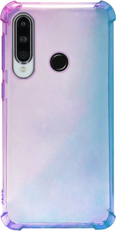 ADEL Siliconen Back Cover Softcase Hoesje Geschikt voor Huawei Y6p - Kleurovergang Blauw Paars