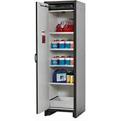 Veiligheidskast type 30 asecos Q-CLASSIC-30, scharnierende deur, links scharnierend, voorkant lichtgrijs, B 564 x D 620 x H 1947 mm