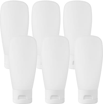 Dailygoods- Cosmetica Container 150ml - 6 Stuks - Opvouwbaar - Lekvrij - Refillbaar - Lichtgewicht - Matte Transparant - Reisetubes