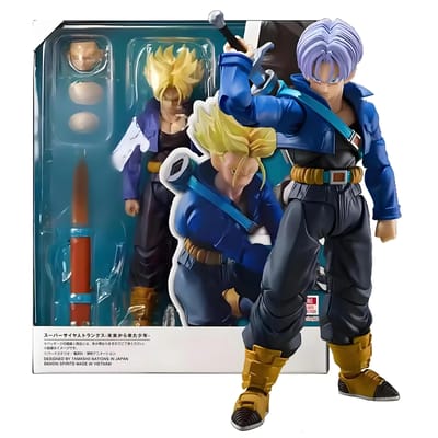 Shfiguarts Dragon Ball Trunks Figurines Anime SHF Trunks Garçon Du Futur Collection Modèle Figurine d'Action Jouets Cadeaux d'Enfant gray