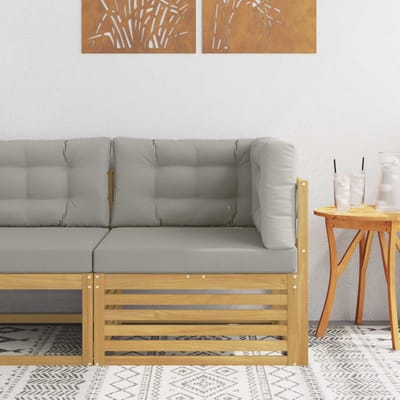 vidaXL - Buitenhoekbank - Massief - Acacia - Hout - Wit