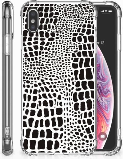 Back Cover voor Apple iPhone Xs Max Case Anti-shock Slangenprint