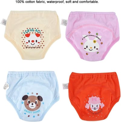 Baby Trainingsbroek, 4 Stuks Comfortabele Katoenen Trainingsbroek Peuter Zindelijkheidstraining Ondergoed Anti Lekkage Waterdichte Babyluier(100)