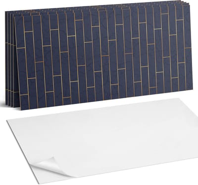 Coloray Plaktegels - Bakstenen muurtextuur Wandtegel Zelfklevend - 60 cm x 30 cm - Marine Plaktegels - 6 stuks - Rechthoek PVC Tegels - Plaktegels Keuken - Zelfklevende Vloertegels Badkamer - Vinyl Tegels - Zelfklevende Wandtegels