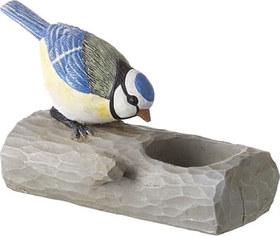 Theelichthouder Vogel - Pimpelmees - 14 x 7 x 10 cm
