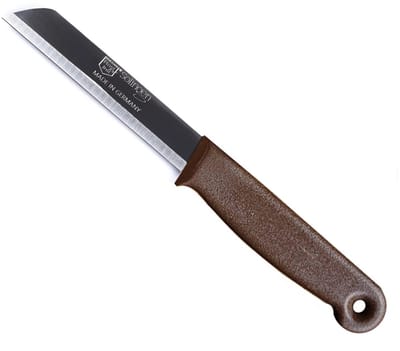 Solingen Schilmesje – RVS Glad – 18,5 cm met Blade Cover – Bruin – 10 stuks