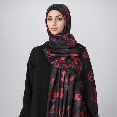 Mode Dames Viscose Sjaal Retro Azteeks Bloemen Voile Hijab Sjaals en Wraps Vrouwelijke Foulards Echarpe Designer black