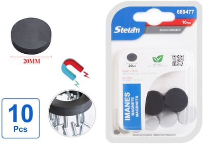 Decopatent - 10 Stuks Super sterke Magneten - Rond - 20x20mm - Zwarte magneten - Neodymium magneet sterk - Magneten koelkast - Whiteboard magneten - Kleine magneetjes - Mini magneetjes - Platte magneet - Koelkastmagneten - Koelkast magneten