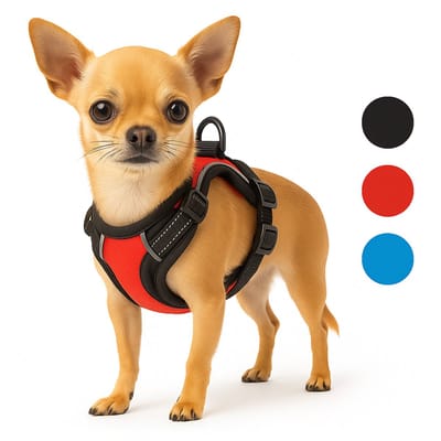 Harnas hond – honden tuigje – harnas hond anti trek – hondentuigjes – hondentuig anti trek – Flamingo Balou – rood – maat XS – A:25-45cm B:30-45cm