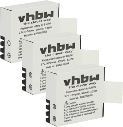 Reserve Batterijset - Accu's Camcorder - Onderweg Filmen - 3x 900mAh Capaciteit - 37 Volt
