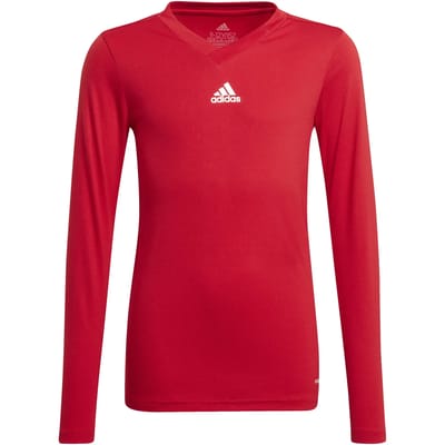 adidas Team Base Longsleeve Junior  Sportshirt - Maat 128  - Unisex - Rood/Wit