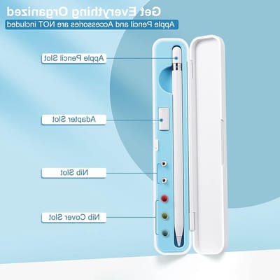 Draagbare opbergdoos voor Apple Pencil 1e en 2e generatie, inclusief accessoires, blauwe kleur, ideaal voor bescherming en organisatie