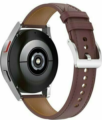 By Qubix - 22mm - Luxe leren bandje - Donkerbruin - geschikt voor Huawei Watch 3 / 4 / 5 (pro) - 46mm & geschikt voor Huawei Watch GT / GT 2 / GT 3 (pro) / GT 4 (pro) / GT 5 (pro) / GT 6 (pro) 46mm / Ultimate / Ultimate 2