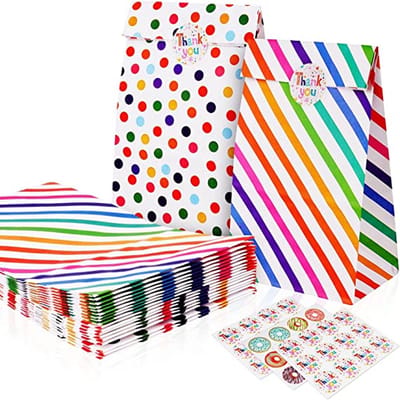 Lux*-Uitdeelzakjes- papier 30 stuks met 36 stickers- traktatie zakjes