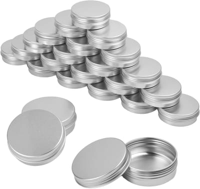 Set van 24 Lege Aluminium Blikjes 60ml - Ronde Cosmetische Containers voor Lotion, Poeder en Kaarsen met Schroefdeksel