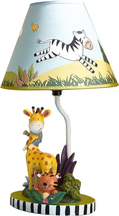 Tafellamp Kinderkamer - Nachtlampje LED - Stimuleert Fantasie - Dierlijke Figuren - 40 watt - Blauw Groen