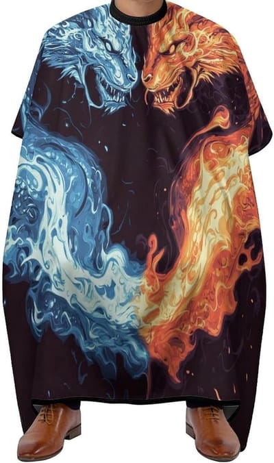 Kappersmantel - Kapmantel Kapperscape - Haar Knippen - Antistatisch Stof - 140 x 168 cm - Blauw Rood