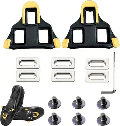 Fietsplaatjes voor Shimano SPD-SL Pedalen - Set van 3 gaten, geschikt voor racefiets en mountainbike, inclusief titanium schroeven en accessoires voor optimale prestaties