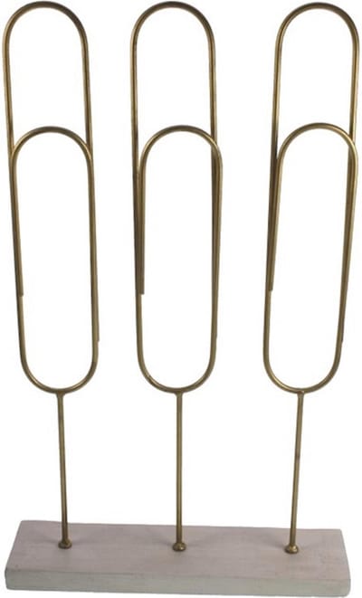 Kaart/foto houder Paperclip goudkleurig metaal 27,5x7x45,5cm