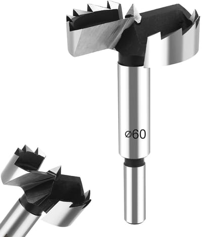 Professionele Forstner Boorhamer met Ronde Shank - Tungsten Staal - Forstner Snijder voor Hout - Accessoires voor Houtbewerking - Boormachine (60mm)