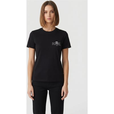 Karl Lagerfeld Ikon Seasonal Slim Fit T-shirt Black Taglia: XS | Maglie Sportivi Outlet | Donna | Nero