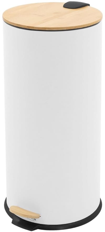 REN® Pedaalemmer 30 Liter - Pedaalemmer - Prullenbak 30 Liter - voor keuken badkamer kantoor en toilet- Wit- ‎ 29cm x 29cm x 63cm; 3.4 kg