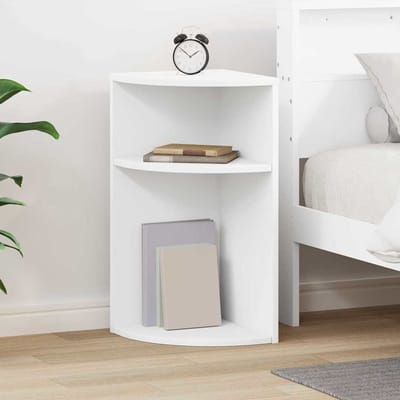 vidaXL - Bijzettafel - Wit - 29,6 - x - 29,6 - x - 60 - cm - Bewerkt - hout