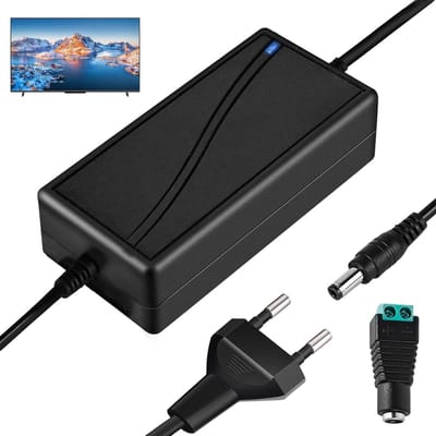 Krachtige 12V 5A LED transformer voor LED strips, universele voeding met EU plug en 5.5 x 2.5 mm aansluiting