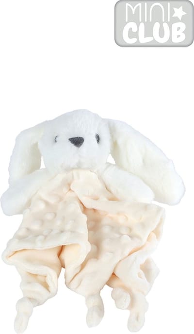 Mini Club knuffeldoekje konijn structuur pluche 30cm Off white/ecru