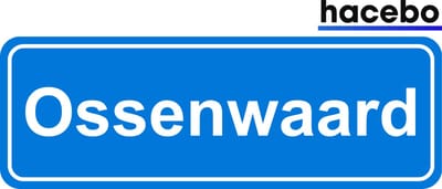Hacebo - Plaatsnaam Sticker - 29x10 CM - Ossenwaard sticker - Verkeersborden sticker - grappige cadeaus - Ossenwaard