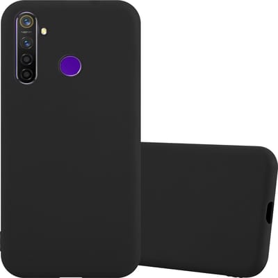 Cadorabo Hoesje geschikt voor Realme 5 / 5i / 6i / C3 in CANDY ZWART - Beschermhoes gemaakt van flexibel TPU silicone Case Cover
