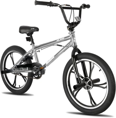 Hiland 20 Inch Freestyle BMX Fiets - 5 Spaken (Mag Wheels) - 360 Graden Rotor - Inclusief 4 Pegs - Jongens & Meisjes (meer dan 7) - Geschikt voor buitenactiviteiten in de lente