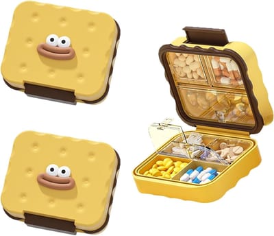 Pillenorganisator voor 7 dagen, schattige wekelijkse tabletdoos met klikdeksel, ideaal voor vitamines, supplementen en sieraden, perfect voor op reis en als cadeau